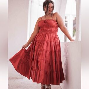 NWT JessaKae Birdie size 1x Terracotta Maxi Dress